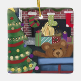 Teddy Bear Christmas Keramikornament