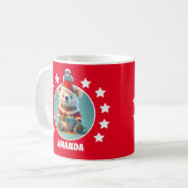 Teddy Bear Christmas Red Kids Hot Chocolate Tasse (Vorderseite Links)