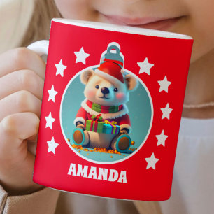 Teddy Bear Christmas Red Kids Hot Chocolate Tasse