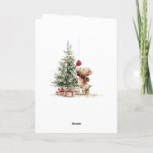 Teddy Bear Christmas Tree Grandson Feiertagskarte (Rückseite)