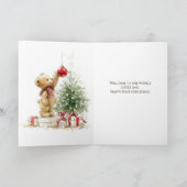 Teddy Bear Christmas Tree Grandson Feiertagskarte (Innenseite)