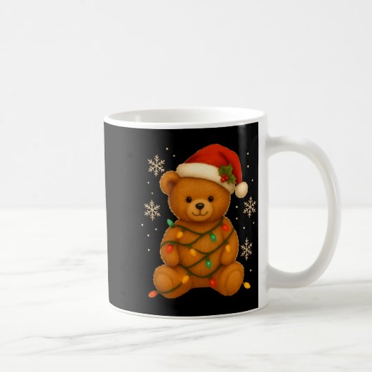 Teddy Bear Christmas Tree Lights Santa Hat For Bea Kaffeetasse (Rechts)