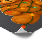 Teddy Bear Christmas Tree Lights Santa Hat For Bea Poster (Ecke)