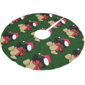 Teddy Bear Christmas Tree Skirt Polyester Weihnachtsbaumdecke (Schrägansicht)