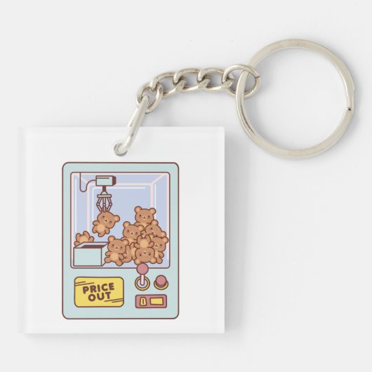 TEDDY BEAR CLAW MACHINE SCHLÜSSELANHÄNGER (Rückseite)