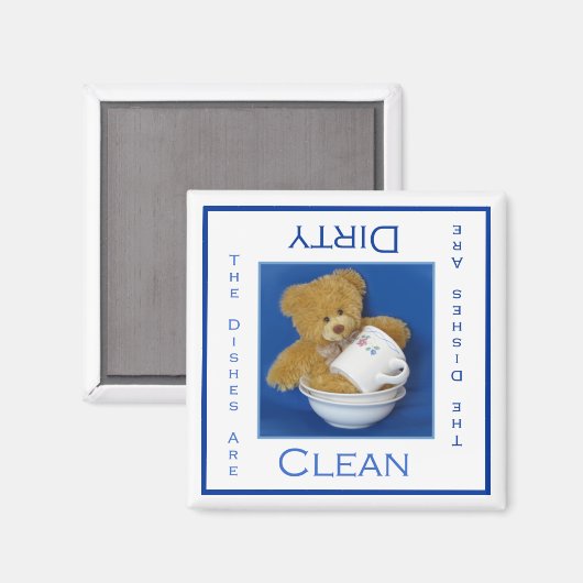 Teddy Bear Clean oder Dirty Disshwasher Magnet (Vorderseite/Rückseite)