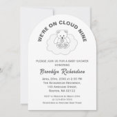 Teddy Bear Cloud Nine Gender Neutral Baby Dusche Einladung (Vorderseite)