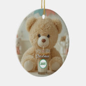 Teddy Bear Coffee 2025 Christmas Keramik Ornament (Rechts)