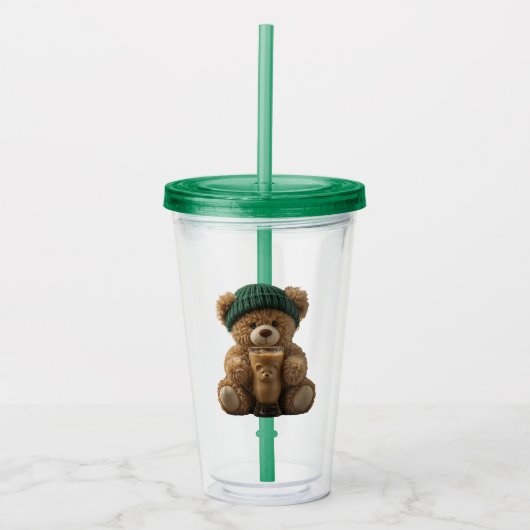 Teddy Bear Cold Brew Acryltrinkbecher (Vorderseite)