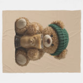 Teddy Bear Cold Brew  Fleecedecke (Vorderseite (Horizontal))