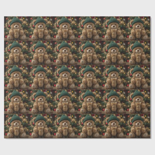 Teddy Bear Cold Brew Geschenkpapier (Flach)
