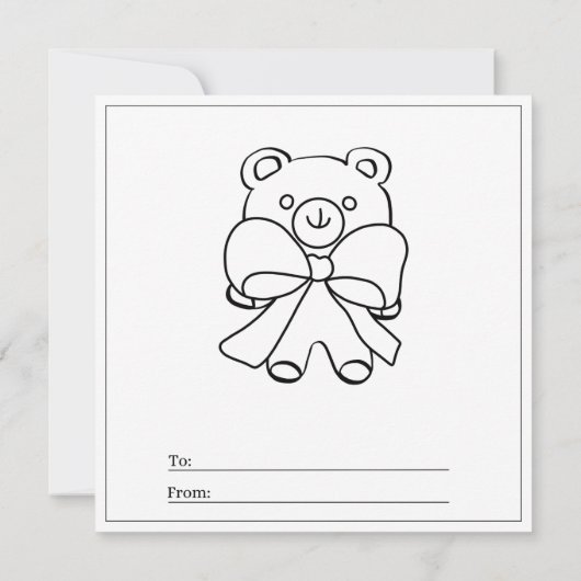 Teddy Bear Coloring Page (Rückseite)