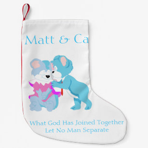 Teddy Bear Couple Christmas Strumpf Kleiner Weihnachtsstrumpf