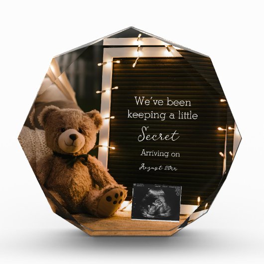 Teddy Bear Cozy Night Pregnancy Announcement gift Fotoblock (Vorderseite)