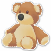Teddy Bear Custom-Cut Vinyl Sticker (Vorderseite)