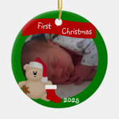 Teddy Bear Custom First Christmas Ornament (Vorne)