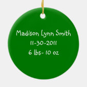 Teddy Bear Custom First Christmas Ornament (Hinten)