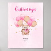 Teddy Bear Custom Sign Poster (Vorne)