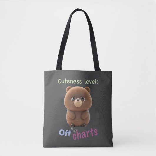 Teddy Bear Cuteness Level Niedlich Adortable Funny Tasche (Vorderseite)