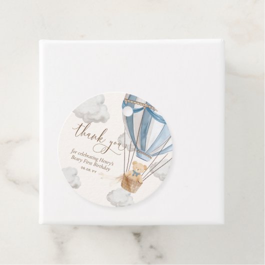 Teddy Bear Danke, Beary First Birthday Geschenkanhänger (Beispiel)