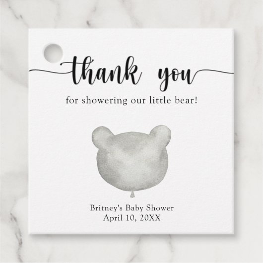 Teddy bear danke geschenkanhänger (Vorderseite)