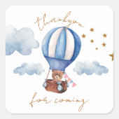 Teddy Bear dankt dir für deine Ankunft Quadratischer Aufkleber (Vorderseite)