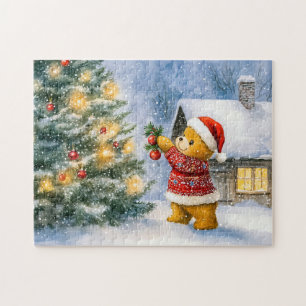 Teddy Bear Dekorieren eines Weihnachtsbaumes im Sc Puzzle