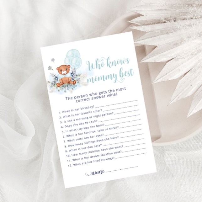 Teddy Bear, der Mama Best Baby Shower Game kennt (Von Creator hochgeladen)