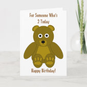 Teddy Bear Design 2. Geburtstag Karte (Vorderseite)