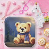 Teddy Bear Design Paper Plate Pappteller (Party)