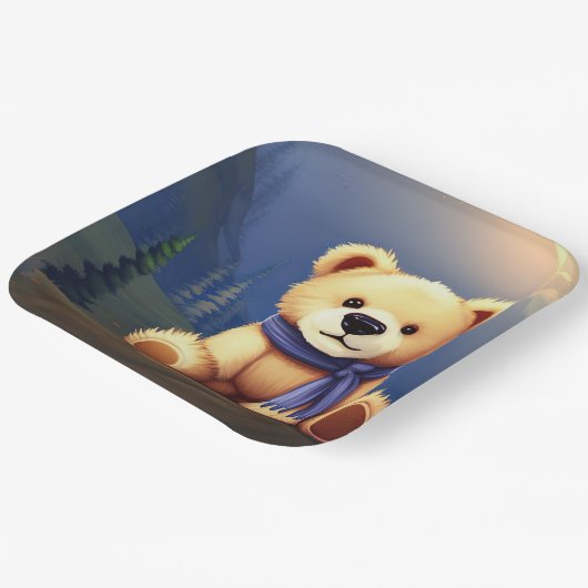 Teddy Bear Design Paper Plate Pappteller (Gewinkelt)