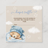 Teddy Bear Diaper Raffle Baby Boy Dusche Begleitkarte (Vorderseite)