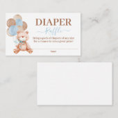 Teddy Bear Diaper Raffle Begleitkarte (Vorne/Hinten)