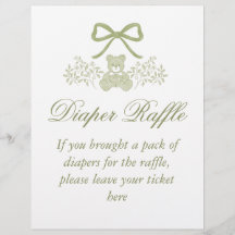 Teddy Bear Diaper Raffle Sign | Babyparty