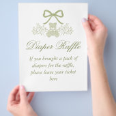 Teddy Bear Diaper Raffle Sign | Babyparty Flyer (Hand)