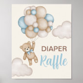 Teddy Bear Diaper Raffle Sign Poster (Vorne)