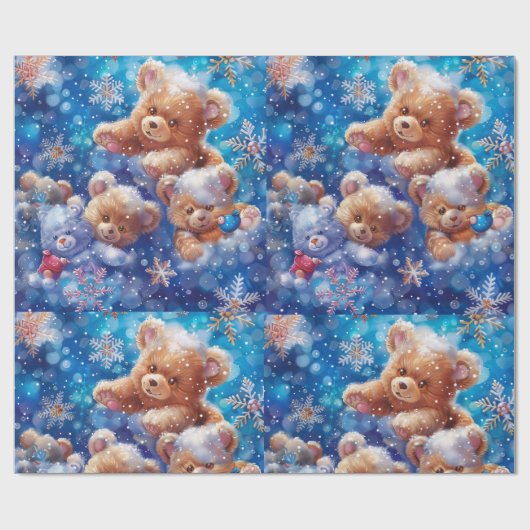 Teddy Bear Digital Art Geschenkpapier (Flach)