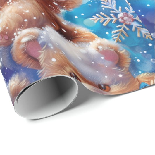 Teddy Bear Digital Art Geschenkpapier (Rolleneckpunkt)