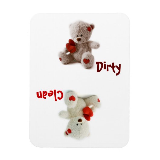 Teddy Bear Dirty Clean Flexible Magnet (Vertikal)