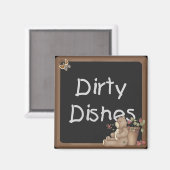 Teddy Bear Dirty Geschirrs Geschirrspülmaschine Ma Magnet (Vorderseite/Rückseite)
