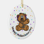 Teddy Bear Doctor Pädiatrier Name Ornament (Rechts)