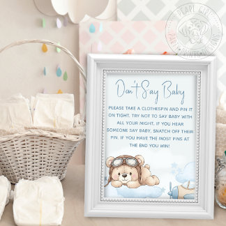 Teddy Bear Don't Say Baby Shower Spiele