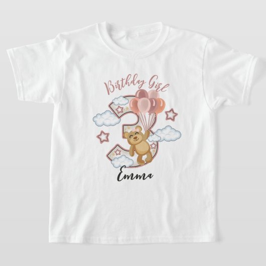 Teddy Bear Dritter Geburtstag Kleinkind Tshirts (Ablage )