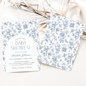 Teddy Bear Dusty Blue Boy Baby Dusche Einladung