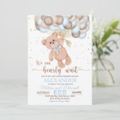 Teddy Bear Einladung Baby Dusche Einladung (Stehend Vorderseite)