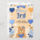 Teddy Bear Einladung Design (Vorne/Hinten)