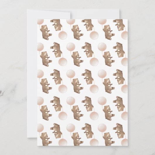 Teddy Bear Einladung zum ersten Geburtstag (Rückseite)