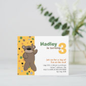 Teddy Bear ・ Einladung zum Geburtstag (Stehend Vorderseite)