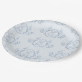 Teddy bear Elegante Chinoiserie Toile Baby Dusche Pappteller (Schrägansicht)