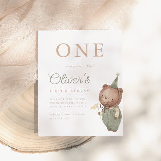 Teddy Bear Erste Geburtstagsparty Einladung